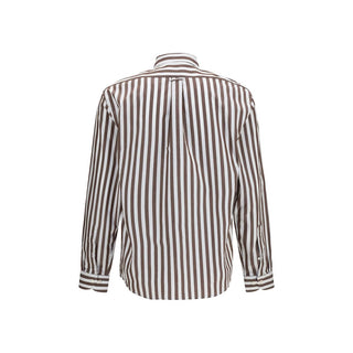 Brown Cotton Pattern Shirt