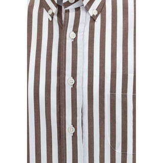 Brown Cotton Pattern Shirt