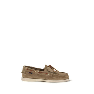 Beige Calf Leather Bos Taurus Slip-On Loafers