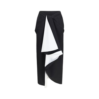 Black Wool Oves Aries Midi Skirt