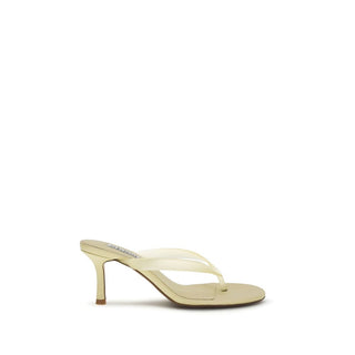 Beige Rubber Stiletto Heel Sandals