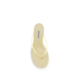 Beige Rubber Stiletto Heel Sandals