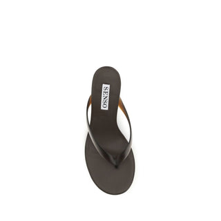 Sandalias de Tacón Estileto de Goma Marrón
