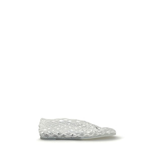 White Rubber Ballet Flats