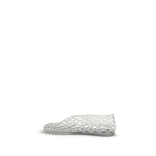 White Rubber Ballet Flats