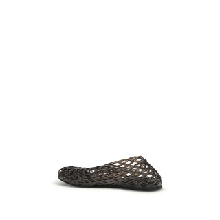Black Rubber Ballet Flats
