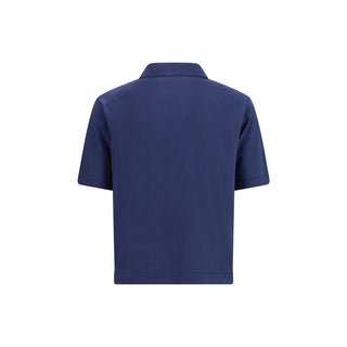Blue Cotton Polo Shirt
