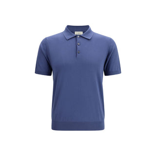 Blue Cotton Polo Shirt