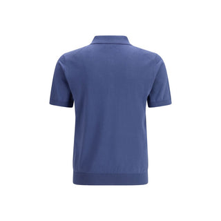 Blue Cotton Polo Shirt