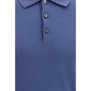 Blue Cotton Polo Shirt