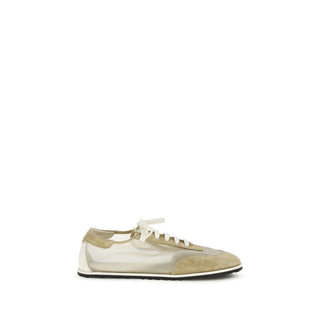 Beige Calf Leather Bos Taurus Low Top Sneakers