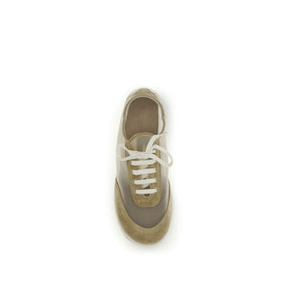Beige Calf Leather Bos Taurus Low Top Sneakers
