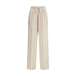 Multicolor Silk Casual Pants
