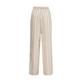 Multicolor Silk Casual Pants