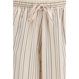 Multicolor Silk Casual Pants