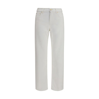 Jeans ajustados de algodón blanco  