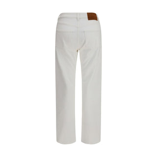 Jeans ajustados de algodón blanco  