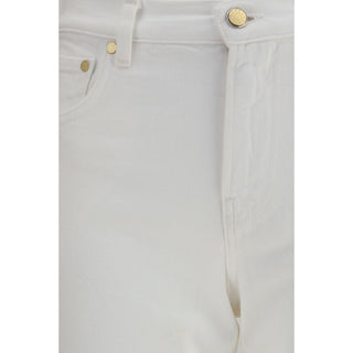 Jeans ajustados de algodón blanco  