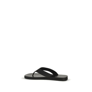 Black Rubber Flip-Flop Sandals