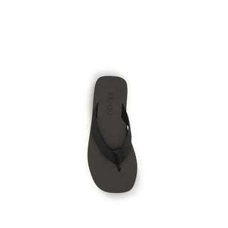 Black Rubber Flip-Flop Sandals