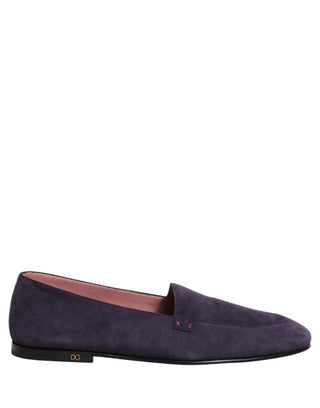 Zapatos mocasines planos para hombre de terciopelo violeta sin cordones