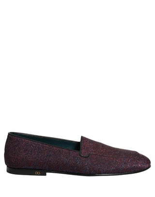Zapatos mocasines de vestir con logo de lurex brillante color granate