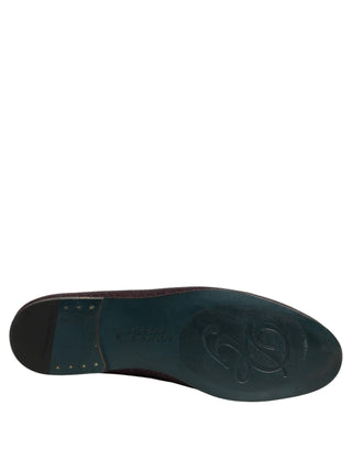 Maroon Glitter Lurex Logo Dress Loafers Shoes