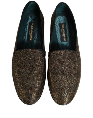 Gold Lurex Glitter Men Slip On Loafers Shoes