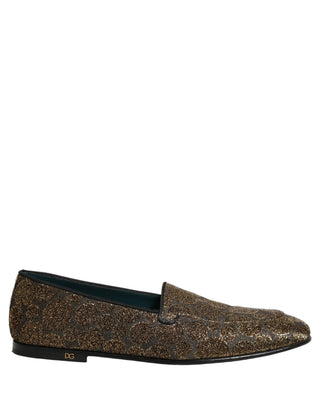 Zapatos mocasines para hombre sin cordones con lurex dorado brillante