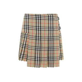 Beige Wool Oves Aries Mini Skirt