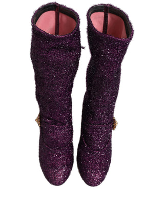 Purple Crystal Lurex Fantasy High Boots Shoes