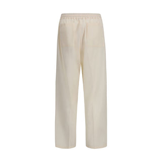 Beige Cotton Casual Pants