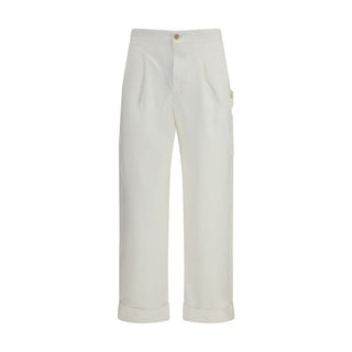 White Cotton Casual Pants