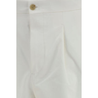White Cotton Casual Pants