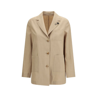 Chaqueta larga de lana Oves Aries beige