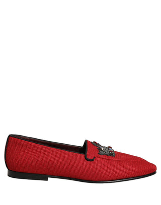 Zapatos mocasines de vestir adornados con corona roja  