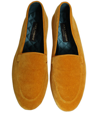 Yellow Velvet Slip On Men Dress Loafers Shoes