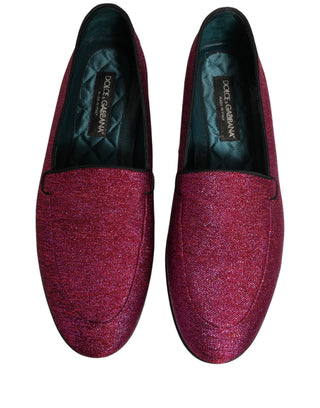 Pink Glitter Lurex Logo Dress Loafers Shoes