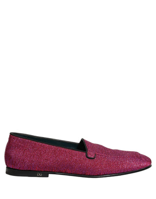 Zapatos mocasines de vestir con logo de lurex rosa con brillo  