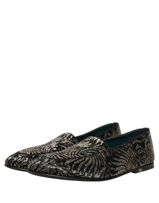 Black Silver Embellished Dress Loafers Shoes