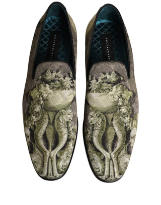 Brown Baroque Print Slip On Men Loafers Shoes