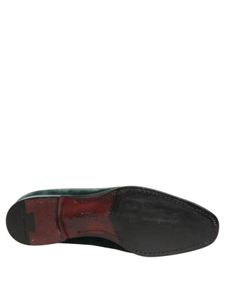 Green Suede Formal Slip On Men Loafers Shoes