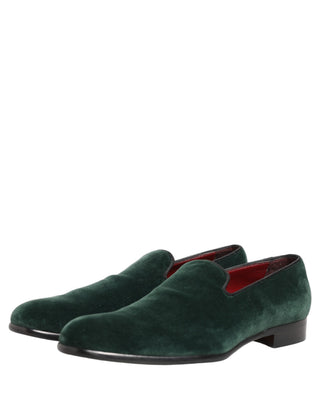 Green Suede Formal Slip On Men Loafers Shoes