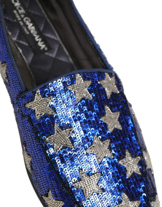 Zapatos mocasines de vestir con lentejuelas multicolor con bandera  
