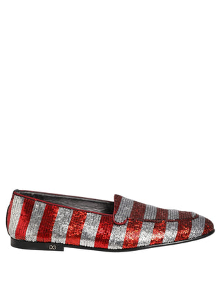 Zapatos mocasines de vestir con lentejuelas multicolor con bandera  