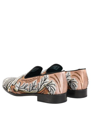 Zapatos mocasines de vestir de brocado con lentejuelas multicolor  