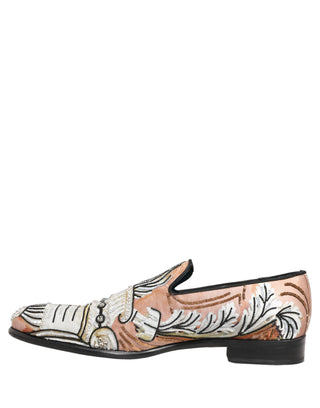 Zapatos mocasines de vestir de brocado con lentejuelas multicolor  