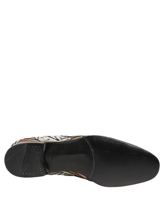 Zapatos mocasines de vestir de brocado con lentejuelas multicolor  