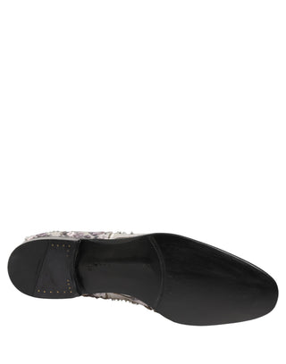 Zapatos mocasines formales sin cordones con lentejuelas blancas  