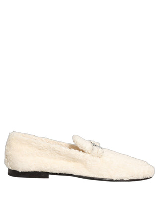 Zapatos mocasines de vestir para hombre con forro de piel blanca  